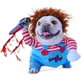 thumbnail image 1 of Disfraz de perro de muñeca mortal para mascotas, novedad de Halloween, disfraces de Navidad, divertidos trajes de cosplay para perros, ropa linda para perros pequeños, medianos y grandes, gatos, disfr, 1 of 3