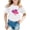 White, variant on Hiijoy Toddler Girls Short Sleeve T-Shirt Hearts Print Summer Casual Tshirt Tee, Sizes 3-13