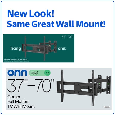 ONN CORNER FULL MOTION TV MOUNT FOR 37″ TO 70″ TVS, UL LISTED, SWIVEL ±60°, UP TO ±20°TILTING