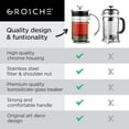 thumbnail image 4 of GROSCHE MADRID French Press, Premium Coffee and Tea Maker, Borosilicate Glass Beaker with Dual Filter System For Rich Brew - Versatile Brewing | Stainless Steel Filter - 11.8 OZ, 4 of 8