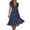 Dresses for Women-Navy, variant on Brilliant Plus Size Womens Clothes Women Summer Dresses V-Neck Bandage Print Casual Short Sleeve Dresses Holiday Party/Blue
