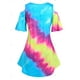 thumbnail image 2 of Talla grande Hombro frío Flote Sleeve Tie tinte Tee Rosegal Camisetas tallas grandes, 2 of 5