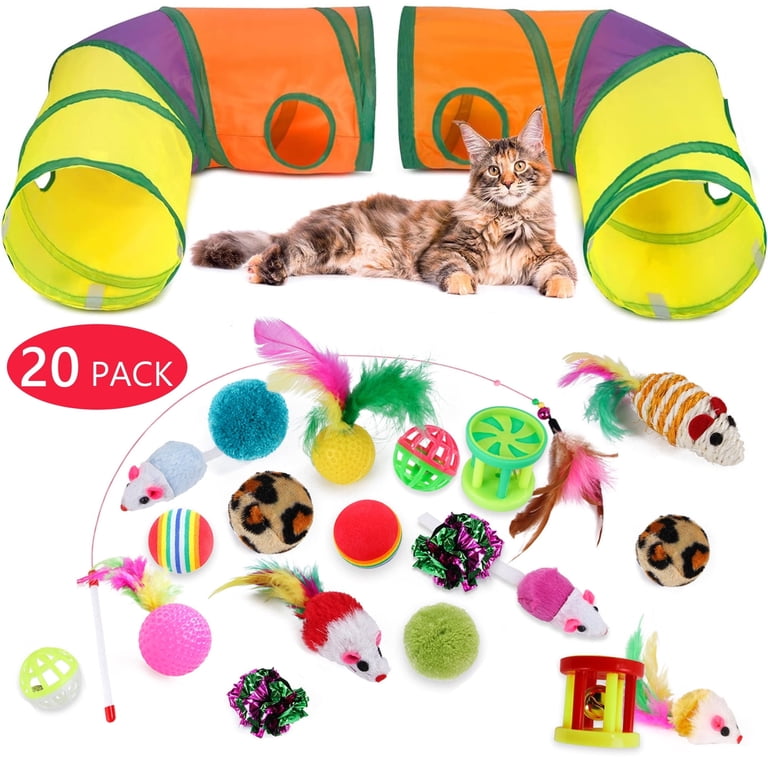 Tripumer 22-Piece Cat Toy Set with Tunnels and Interactive Toys photo 1