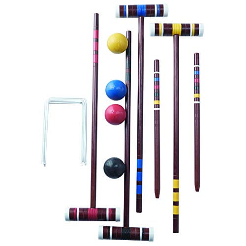 Franklin Sports Croquet Set Includes 4 Croquet Wood Mallets, 4 All