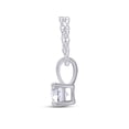 thumbnail image 3 of 3.5MM Round Cut Lab Created Moissanite Diamond Solitaire Pendant Necklace in 14K White Gold Over Sterling Silver 18" Chain(G-H Color,VVS1 Clarity,0.16 Cttw), 3 of 6
