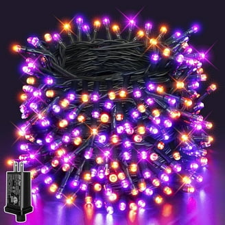 Orange and Purple Lights, 100CT, Dome LED, 8-Function Color-Sync