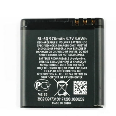 Compatible with Nokia 6700 classic 6700c E51i N82 N81 E51 mobile phone battery bl-6Q battery 970mAh
