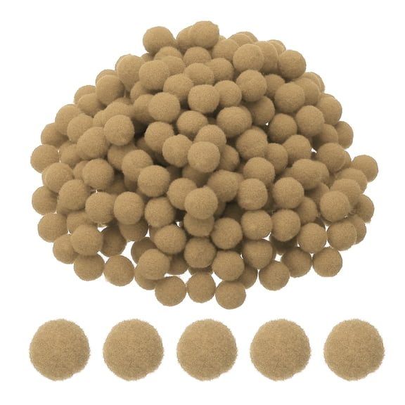 0.4inch Pom Poms for Crafts, 500pcs Pompoms for Crafts Puff Balls Bulk Fuzzy Balls for Hats Christmas Art DIY, Khaki
