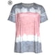 thumbnail image 3 of Luxtrada - Camisetas de verano para mujer, con estampado degradado, camisetas informales holgadas de manga corta y cuello redondo (gris, L), 3 of 6