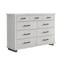LIVILAND 9-Drawers Bedroom Dresser in Antique White