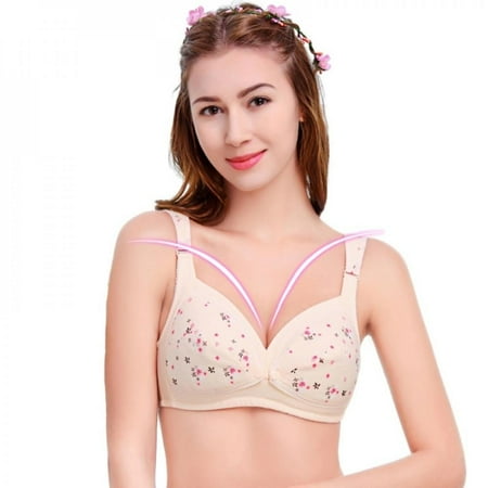 

50% Off Clear! Women’s Maternity Nursing Seamless Bra Wirefree Soft Front Button Bra for Pregnancy Sleeping and Breastfeeding