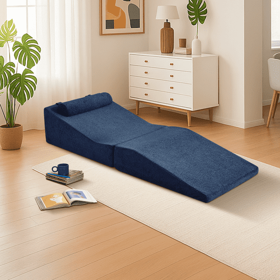 Folding Sofa Bed,80.3inch Single Sofa Chair, Convertible Sleeper Chair with Pillow, Portable Floor Couch Chair with Headrest, Floor Chaise Lounge Sofa for