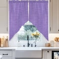 thumbnail image 2 of Swag Curtain Valances Purple Linen Texture Swag Valances for Kitchen Windows Farmhouse Solid Color Short Topper Curtains Valance Tier Pair for Kitchen Bedroom Living Room Bathroom 28"x36", 2 of 8