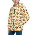 thumbnail image 2 of Kdxio Thanksgiving Turkeys Pattern Kids Boys Girls Zip Up Hoodie 3D Printed Hooded Sweatshirt Hoody Coat with Pocket 7-12 Y-Medium, 2 of 6