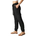 thumbnail image 2 of Black Label by C'est Toi Women's High Rise Cargo Woven Jogger Pants (Black, Small), 2 of 3