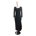 thumbnail image 5 of Womens 2024 V Neck Ribbed Sweater Dress Long Sleeve Bodycon Knit Midi Dresses, 5 of 9