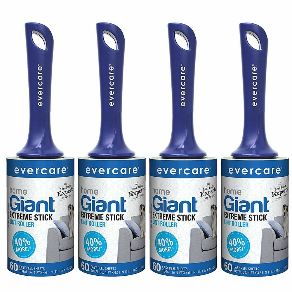 Evercare Giant Lint Roller Extra Large Sheets Refill 60 sheet 4 Pack
