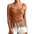 thumbnail image 2 of Fringe Crop Tank Tops for Women Summer Sleeveless Crochet Spaghetti Strap Beach Camisole, 2 of 8