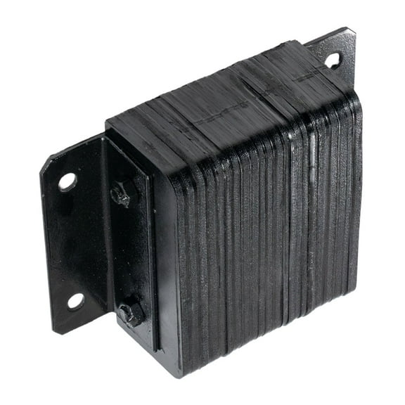 14" x 12" x 4.5" Viking Laminated Rubber Dock Bumper with Steel Brackets for Truck Loading Dock Protection - Bolt-On Mount, Impact & Weather Resistant Black Rubber