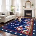 thumbnail image 3 of Independence Day Washable Area Rug 6 x 9 ft Retro Red Blue USA Flag Floral Star Dark Blue, Soft Non Slip Rugs Stain Repellent Indoor Felt Carpet for Living Dining Room Bedroom Home Office, 3 of 9