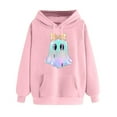 thumbnail image 3 of Halloween Hoodies for Women Long Sleeve Funny Pullover Sweatshirts with Pockets Loose Casual Graphic Sweater Tops Black, M, 3 of 5
