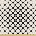 thumbnail image 1 of Geometric Sofa Upholstery Fabric by the Yard, Continuing Illustration of Abstract Circles Squares and Dots, Decorative Fabric for DIY and Home Accents, Eggshell Charcoal Grey by Ambesonne, 1 of 5