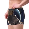 thumbnail image 2 of Yiaed Astronaut Print Men's Soft Cotton Boxer Shorts Breathable Boxers Underwear Moisture-Wicking Underwear Stretch Boxer Briefs for Man-X-Large, 2 of 5