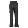 thumbnail image 5 of Baggy Cargo Pants for Women Stretch Low Waist Straight Trousers Ripstop Hiking Pants Multi-Pocket Bootcut Cargo Pants, 5 of 6