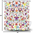 thumbnail image 5 of Mexico Floral Shower Curtain for Bathroom, Traditional Mexican Bluebird Otomi Style Bright Pattern Bath Curtains, Paisley Flowers Ethnic Color Fabric Modern Bathroom Accessories with Hooks, 5 of 5