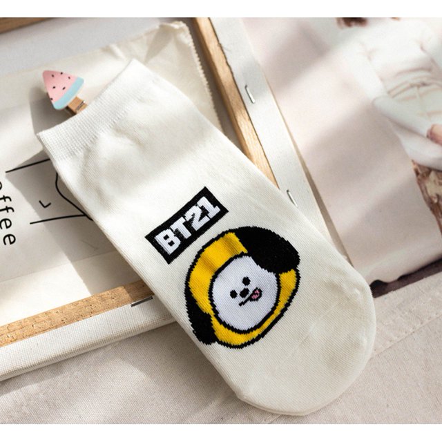 KPOP Bts BT21 Calcetines De Dibujos Animados Lindos Algodón De Tobillo De La Semana Tripulaciónpangjing