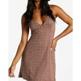 thumbnail image 4 of Billabong Women's Diamond Flowers V-Neck Mini Dress (Small, Mocha), 4 of 8