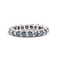 thumbnail image 2 of Bague Éternité Diamant Bleu à 2 Dents Or Blanc 14K, 2 of 2