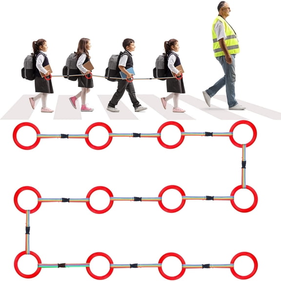 12 Set Toddlers Walking Rope for Preschool Toddlers Detachable Transition Rope Safety Daycare Rope for Preschool Daycare Kindergarten School Kids Outdoor Supplies (Red)