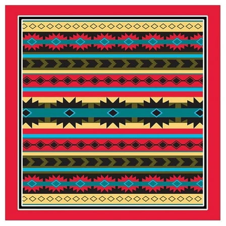 Carolina Manuf Aztec Bandanas: Modern Aztec Design with Red Trim