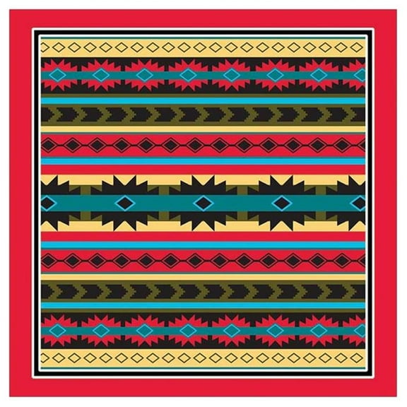 Carolina Manuf Aztec Bandanas: Modern Aztec Design with Red Trim