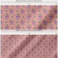 thumbnail image 2 of Soimoi Cotton Cambric Fabric Leaves & Periwinkle Floral Print Fabric by the Yard 42 Inch Wide, 2 of 7