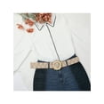thumbnail image 6 of INSPIRE CHIC Women Colorful Boho Belts, Sweet Cute Straw Rattan Woven Stretch Round Buckle Elastic Wide Waistband for Dress 41.3x2.0"(LxW) Colorful-1, 6 of 6