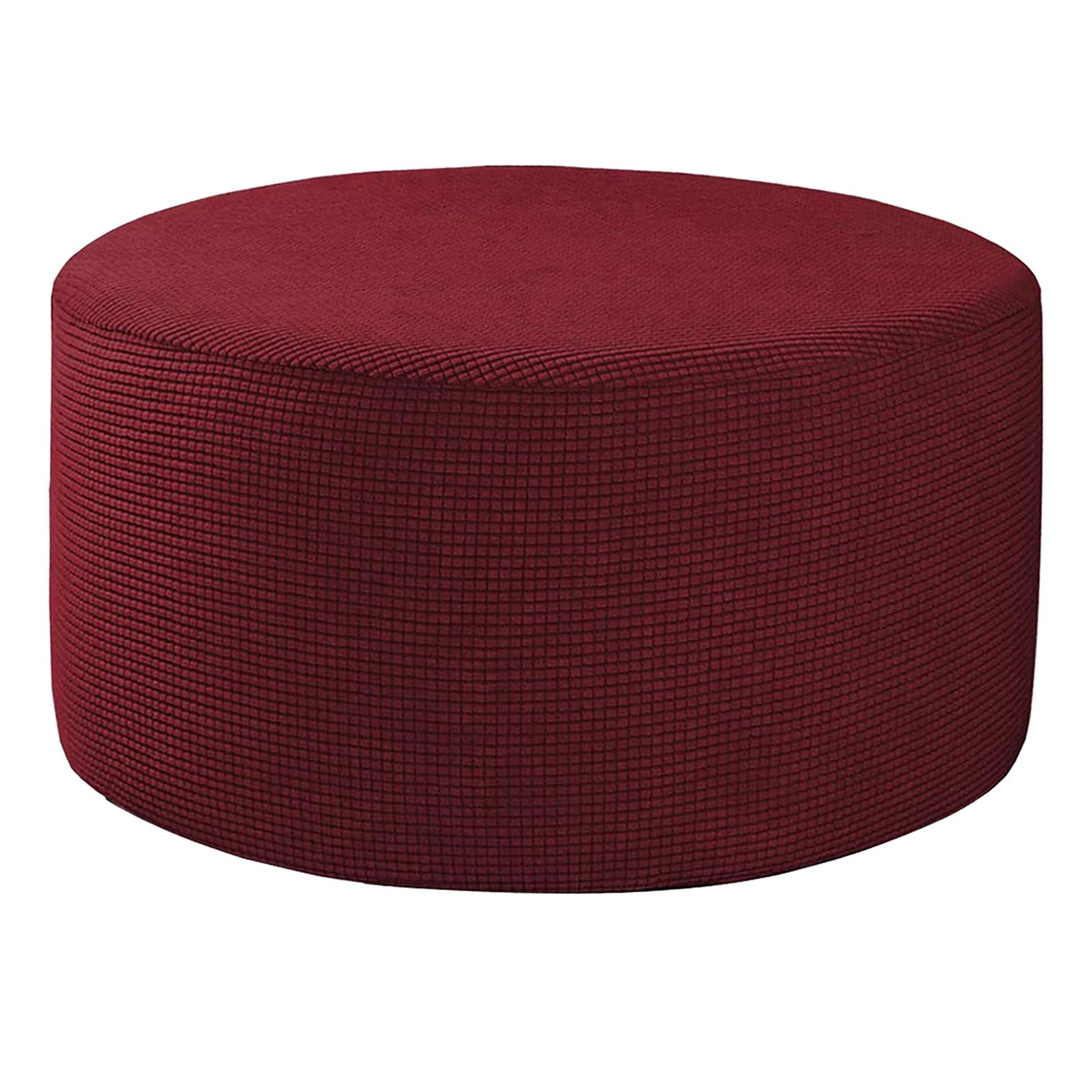 Ottoman Slipcovers Round Ottoman Footstool Cover Removable Red - image 5 of 6