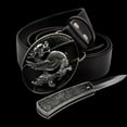 thumbnail image 4 of Cinturón de cuero genuino para hombres Cinturón de calavera con personalidad con cuchillo Adolescentes no convencionales Cinturón de moda para hombres, 4 of 5