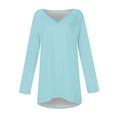 thumbnail image 4 of Yijfswar Womens Tops Plus Size V Neck Tunic Tops Long Sleeve Long Shirts for Women to Wear with Leggings, S-3XL, 4 of 5