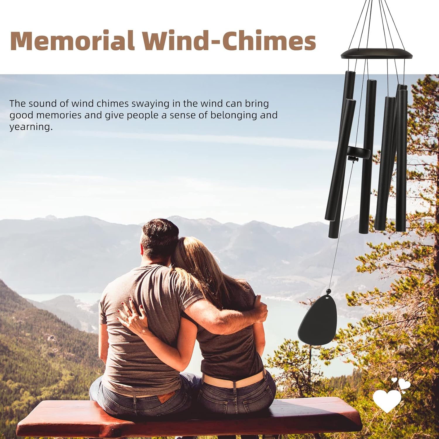Wind-Chimes-Outdoor-Large-Decor, Deep Tone Soothing Melodic Tones Windchimes, Wind Chimes for Outside, Memorial Wind Chime Best Gift