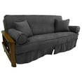 thumbnail image 2 of Blazing Needles Solid Microsuede Double Corded 8 to 9-inch Full Futon Slipcover Set with Four Throw Pillows (Set of 5)-Color:Steel Grey, 2 of 2