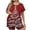 D727_Red, variant on Zormilly Christmas Pajamas for Women Plus Size Short Sleeve Shirts Wide Leg Shorts Comfy Pajamas Set Printed, S-5XL