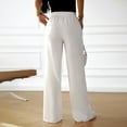 thumbnail image 4 of Tittly Pants for Women Trendy Sweatpants for Women Womens High Waisted Wide Leg Pants Casual Comfy Drawstring Loose Pants With Pockets Womens Pants Lounge Pants Women White S, 4 of 5