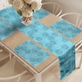 thumbnail image 2 of Ambesonne Coastal Table Runner & Placemats, Maritime Seashells, Placemat 4 pcs + Runner 12"x90", Pale Azure Blue White, 2 of 2