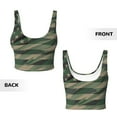 thumbnail image 5 of Haiem Jungle Green Camo USA Flag Pattern Womens Sports Bra - U Neck Padded Low Impact Yoga Bra Workout Crop Top Gym Moisture-Wicking Workout Vest -Medium, 5 of 9