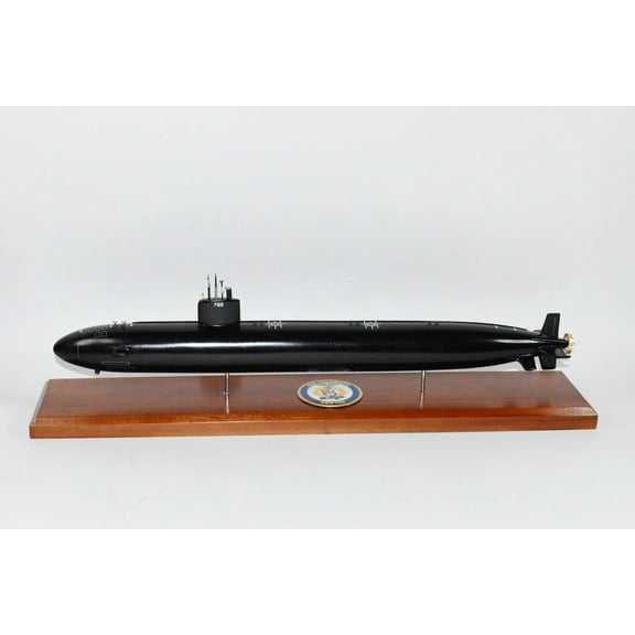 USS Columbus SSN-762 (Black Hull) Submarine Model,Navy,Scale Model,Mahogany,20 inch,LA Class