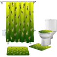 thumbnail image 2 of FMSHPON Ombre Textured 4 Piece Bathroom Set Shower Curtain Bath Rug Contour Mat and Toilet Lid Cover, 2 of 8