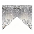 thumbnail image 2 of Christmas Themed Window Curtain 2 Piece, Irregular Polyester Drapes for Living Room Bedroom, Festive Holiday Window Decoration for Party Scene Layout, 2 of 6