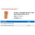 thumbnail image 2 of Air Filter - Compatible with 2014 - 2022 Ram ProMaster 2500 3.6L V6 2015 2016 2017 2018 2019 2020 2021, 2 of 2